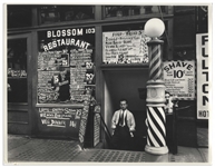 Berenice Abbott Signed 14 x 11 Photograph of Blossom Restaurant, 103 Bowery between Grand and Hester Streets